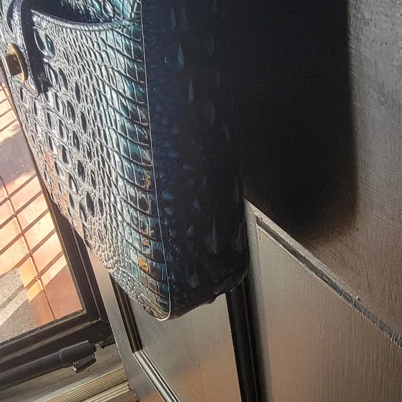 Brahmin Leia Blue Patina Melbourne Crossbody Bag - Picture 9 of 16